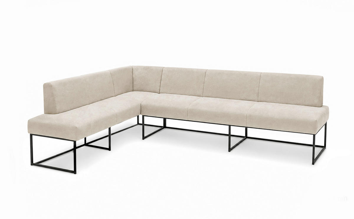 UGAONA KLUPA  boja peska   - crna/boja peska, Moderno, drvo/metal (265/199cm) - Livetastic