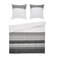 BETTWÄSCHE Davos Biber 200/200 cm  - Dunkelgrau/Hellgrau, KONVENTIONELL, Textil (200/200cm) - Janine