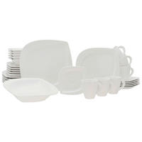KOMBINOVANÁ SOUPRAVA, 30dílné, porcelán - bílá, keramika (37.5/32.5/40cm) - Creatable
