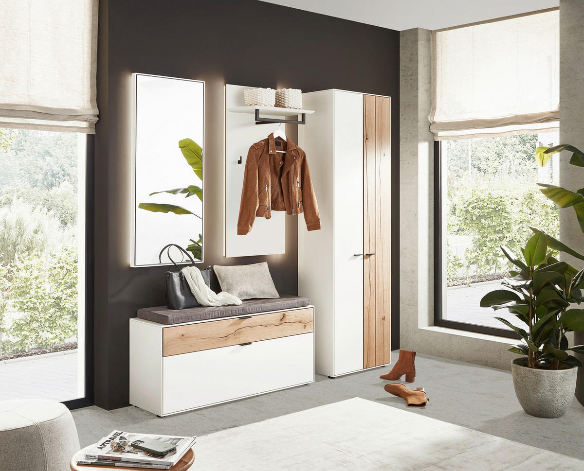 WANDSPIEGEL 51,9/119,5/5,5 cm  - Klar/Weiss, Design, Glas/Holzwerkstoff (51,9/119,5/5,5cm) - Dieter Knoll