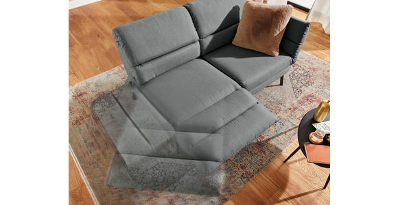 2-SITZER-SOFA Flachgewebe Grau - Schwarz/Grau, Design, Textil/Metall (178-226/83-113/96-177cm) - Dieter Knoll