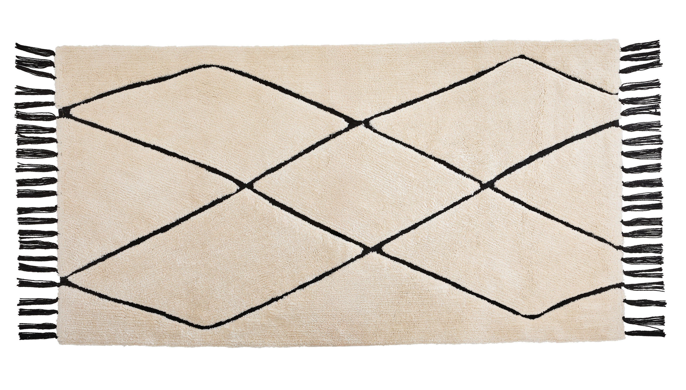 BADEMATTE Schwarz, Elfenbein 80/150 cm  - Elfenbein/Schwarz, Textil (80/150cm) - Esposa