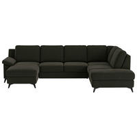 WOHNLANDSCHAFT in Flachgewebe Dunkelgrün  - Dunkelgrün/Schwarz, KONVENTIONELL, Textil/Metall (156/309/204cm) - Cotta