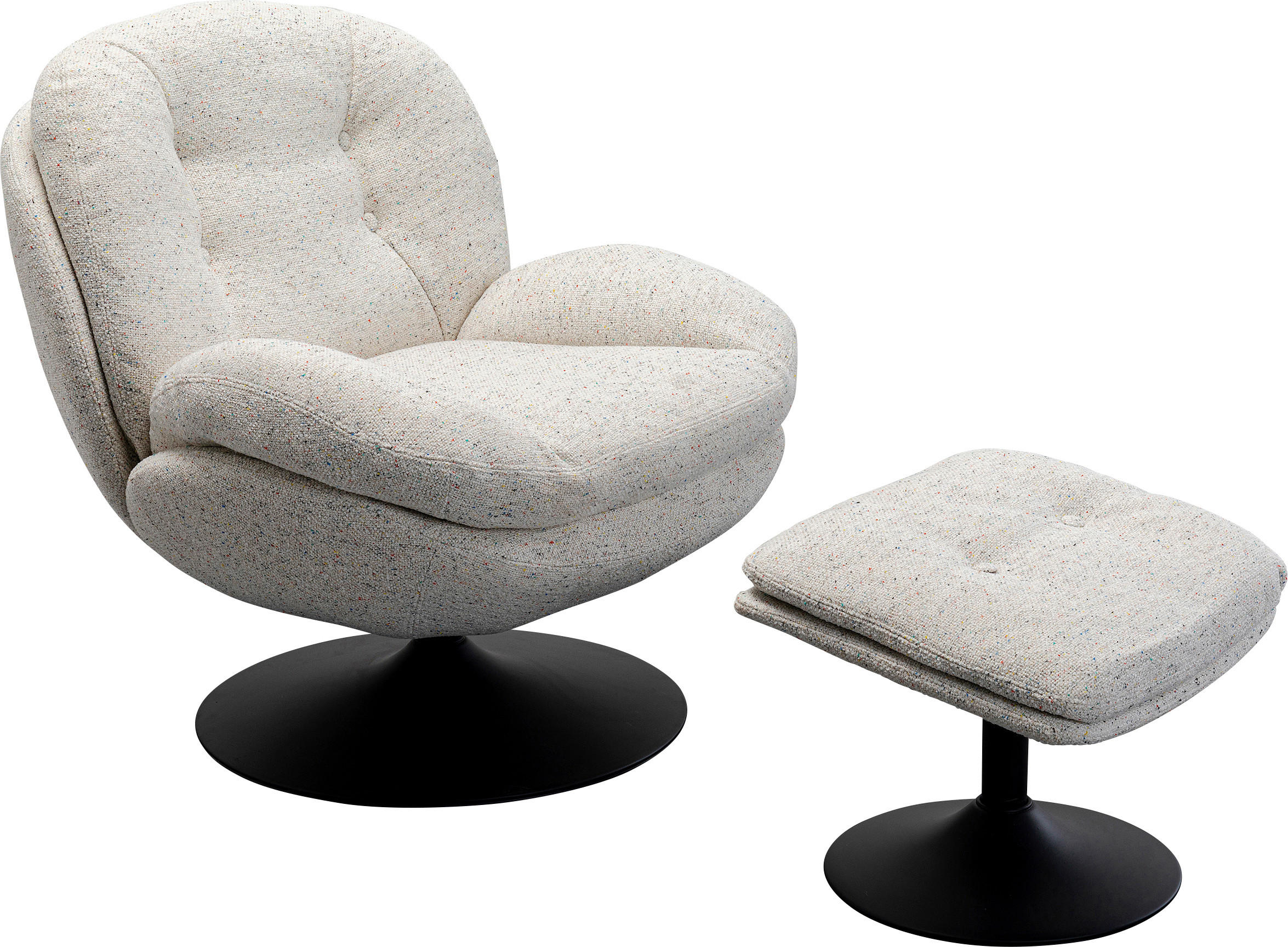 SESSELSET in Flachgewebe Grau  - Schwarz/Grau, MODERN, Textil/Metall (84/81/84cm) - Kare-Design