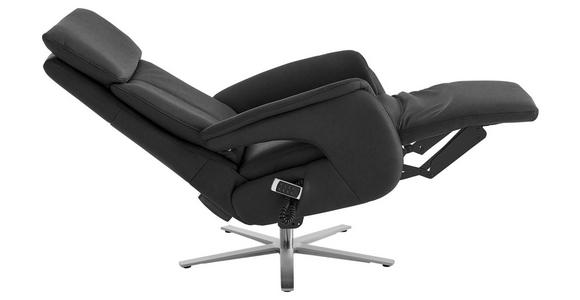 RELAXSESSEL in Leder Anthrazit - Edelstahlfarben/Anthrazit, Design, Leder/Metall (70/124/85cm) - Cantus