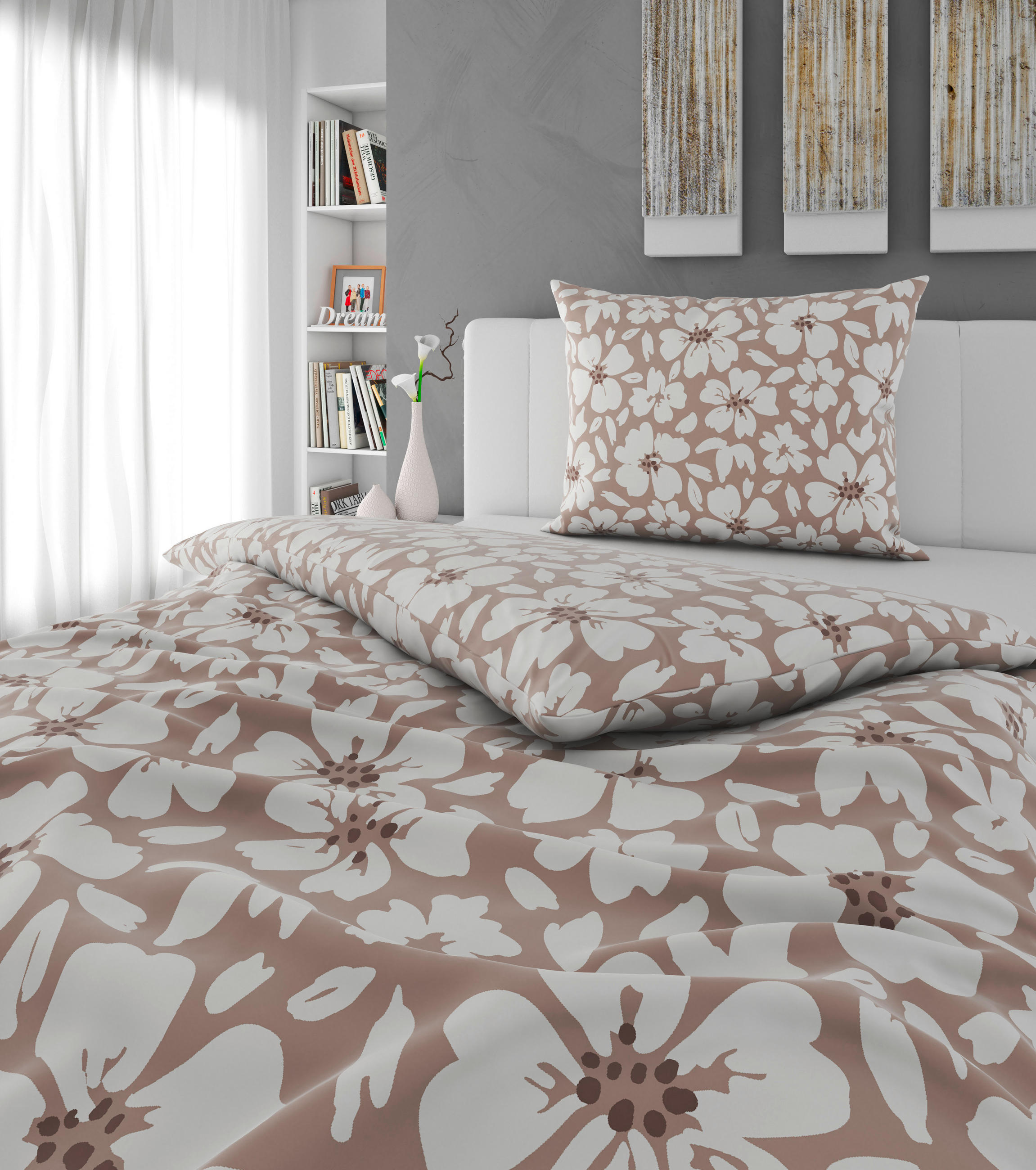 BETTWÄSCHE Satin 160/210 cm  - Beige, Design, Textil (160/210cm) - Esposa