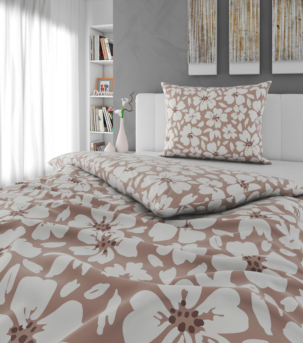 BETTWÄSCHE Satin 160/210 cm  - Beige, Design, Textil (160/210cm) - Esposa