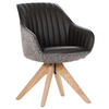 ARMLEHNSTUHL  Sitzfläche 360° drehbar, automatische Rückholfunktion Chenille, Lederlook  - Eichefarben/Dunkelbraun, KONVENTIONELL, Holz/Textil (60/83/65cm) - home24