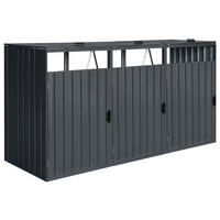 MÜLLTONNENBOX - Anthrazit, KONVENTIONELL, Metall (80/122/240cm) - Ambia Garden
