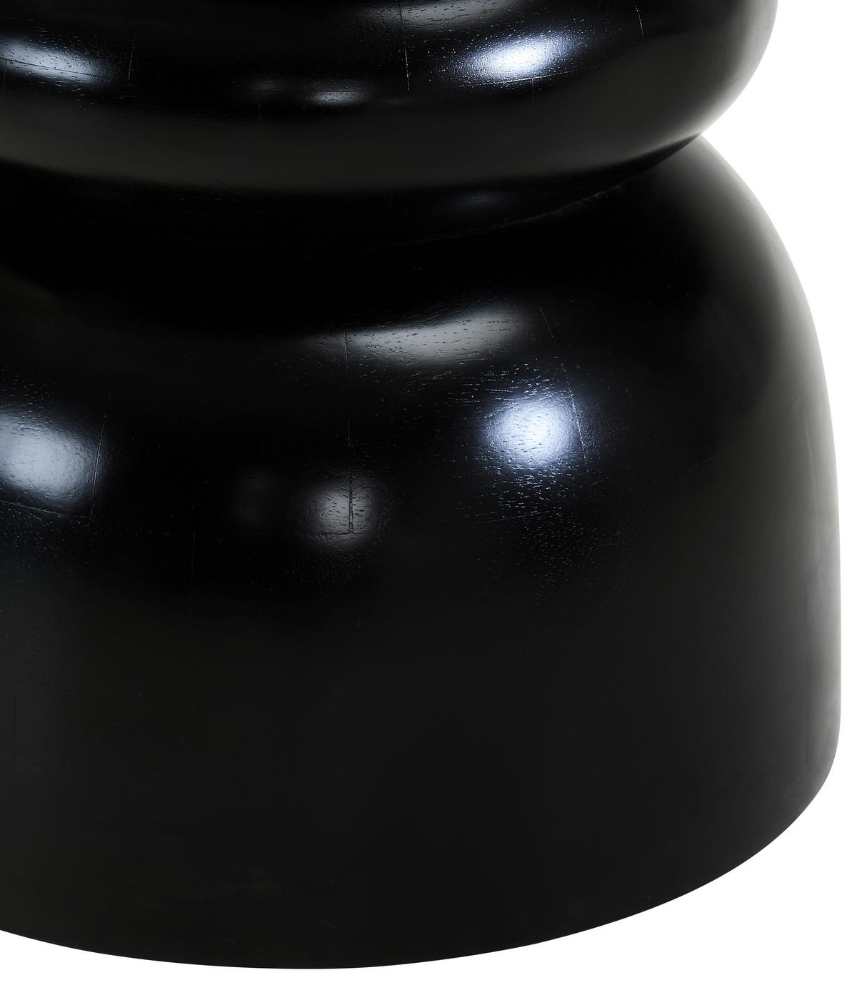 BEISTELLTISCH Mangoholz vollmassiv Schwarz rund  - Schwarz, KONVENTIONELL, Holz (36/50/36cm) - Livetastic