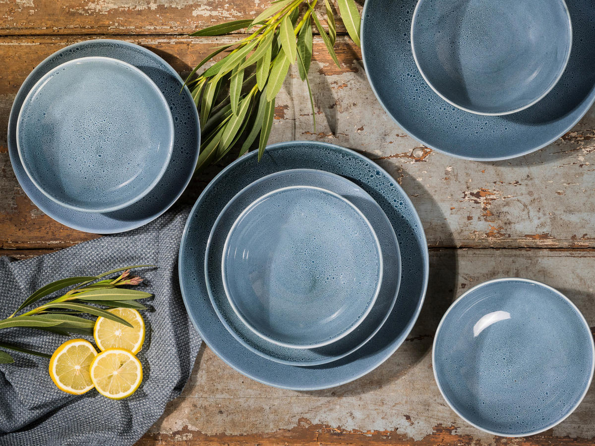 TAFELSERVICE 12-teilig  - Blau, Keramik - Creatable