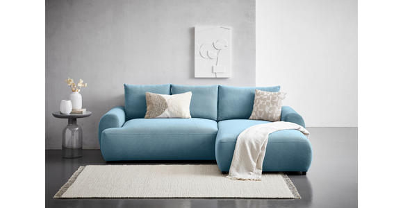 ECKSOFA Blau Webstoff  - Blau/Schwarz, MODERN, Kunststoff/Textil (265/175cm) - Carryhome