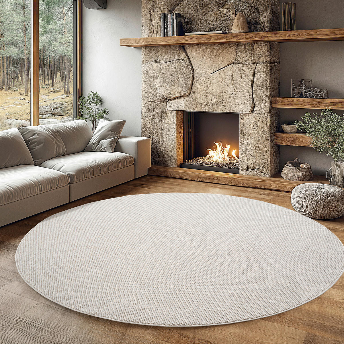 FLACHWEBETEPPICH 160 cm HELIX Creme  - Creme, Basics, Kunststoff/Textil (160cm) - Novel