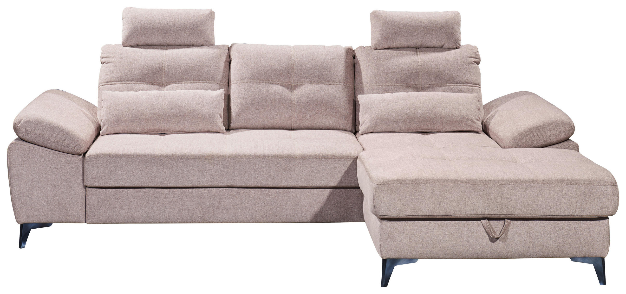 KUTNA GARNITURA tekstil  ružičasta   - ružičasta/boje kroma, Konvencionalno, tekstil/plastika (270/170cm) - MID.YOU