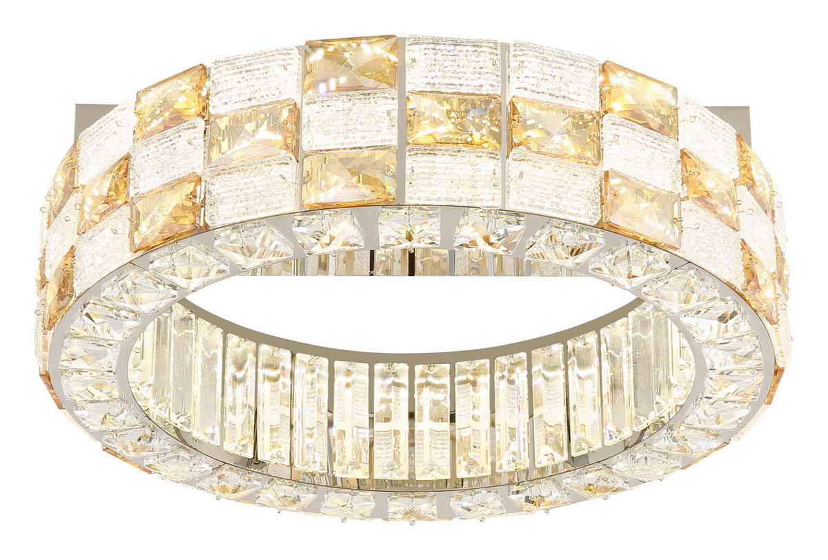 LED-DECKENLEUCHTE Lidia 40/14 cm  - Klar/Chromfarben, KONVENTIONELL, Glas/Metall (40/14cm) - Globo
