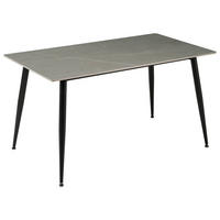 ESSTISCH in Metall, Keramik 140/80/76 cm  - Hellgrau/Schwarz, MODERN, Keramik/Metall (140/80/76cm) - MID.YOU