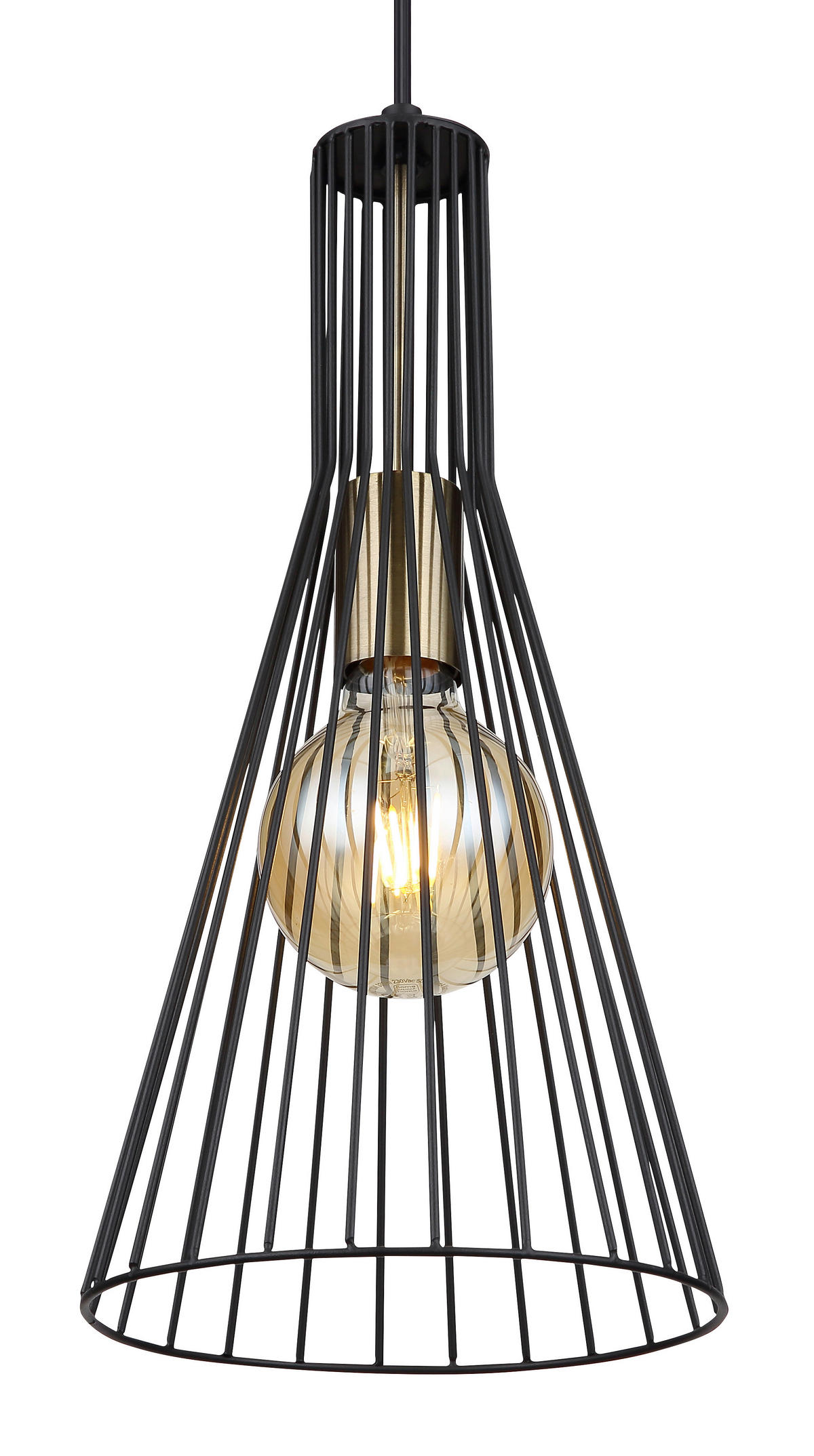 HÄNGELEUCHTE 20/120 cm    - Schwarz, Basics, Metall (20/120cm) - Globo