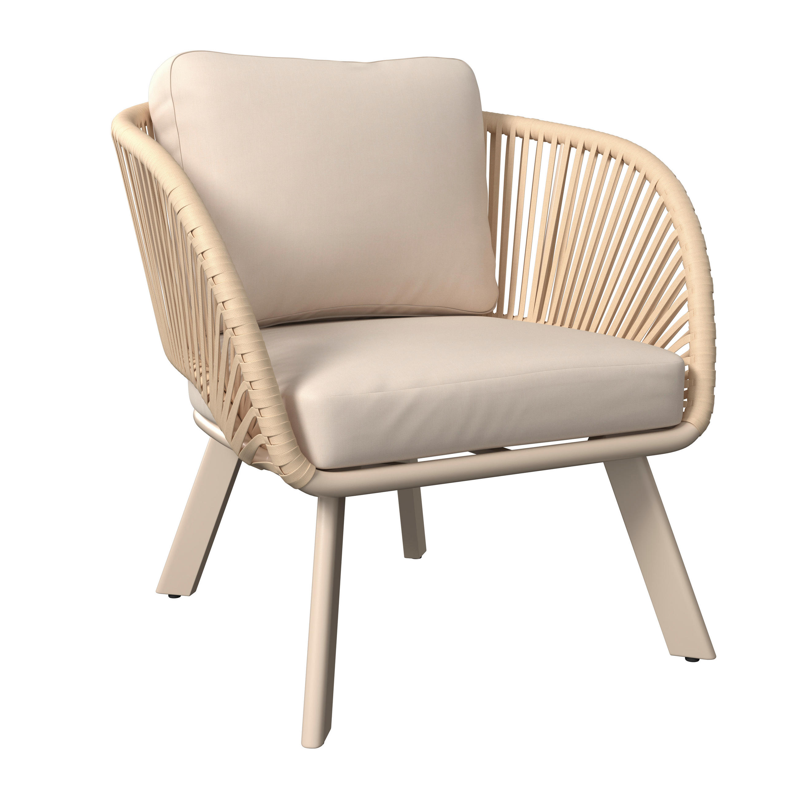 LOUNGESESSEL  - Beige, Design, Textil/Metall (83/77/82cm) - Ambia Garden