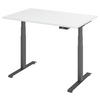 SCHREIBTISCH höhenverstellbar  - Graphitfarben/Weiß, KONVENTIONELL, Holzwerkstoff/Metall (120/80/64,5-129,5cm) - Venda