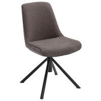 STUHL Flachgewebe Schwarz, Cappuccino  - Schwarz/Cappuccino, Design, Textil/Metall (49/88/64cm) - Novel