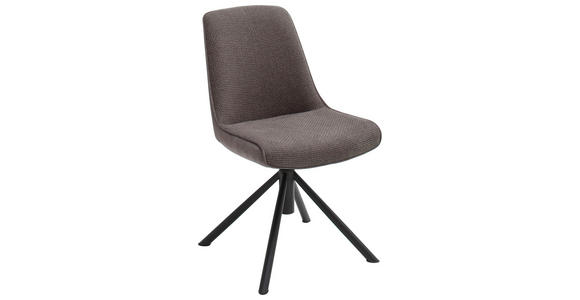 STUHL  in Eisen Flachgewebe Metall, Textil  - Schwarz/Cappuccino, Design, Textil/Metall (49/88/64cm) - Novel