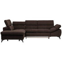 ECKSOFA in Mikrofaser Dunkelbraun  210/279 cm  - Dunkelbraun/Schwarz, Design, Kunststoff/Textil (210/279cm) - Stylife