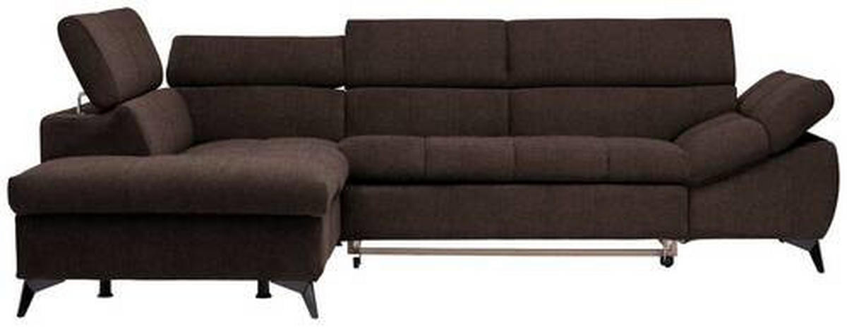 ECKSOFA in Mikrofaser Dunkelbraun  210/279 cm  - Dunkelbraun/Schwarz, Design, Kunststoff/Textil (210/279cm) - Stylife