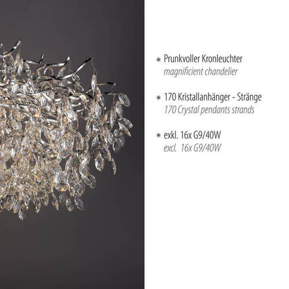 CANDELABRU - culoare crom, Design, plastic/metal (150/70/250cm)