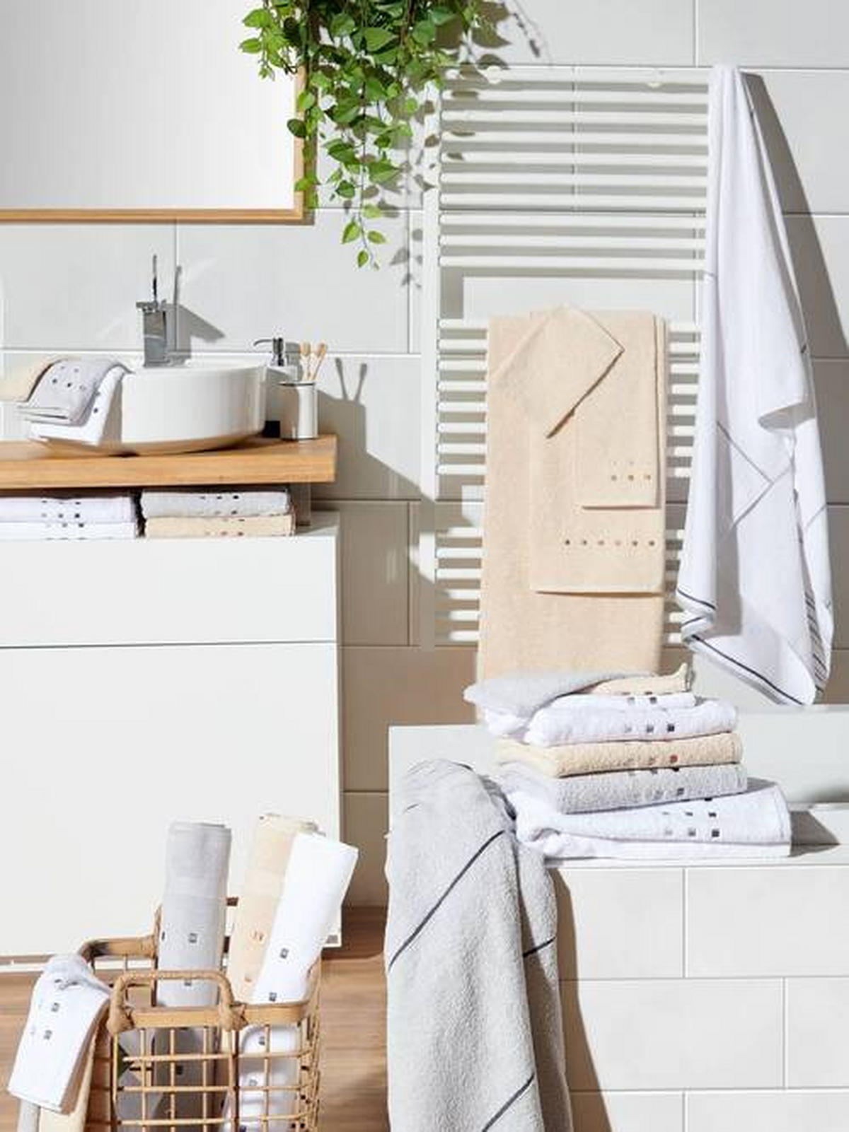 SET IZ FROTIRJA QUATTRO  rjavosiva, bež 50/100 cm  - rjavosiva/bež, tekstil (50/100cm) - Esposa
