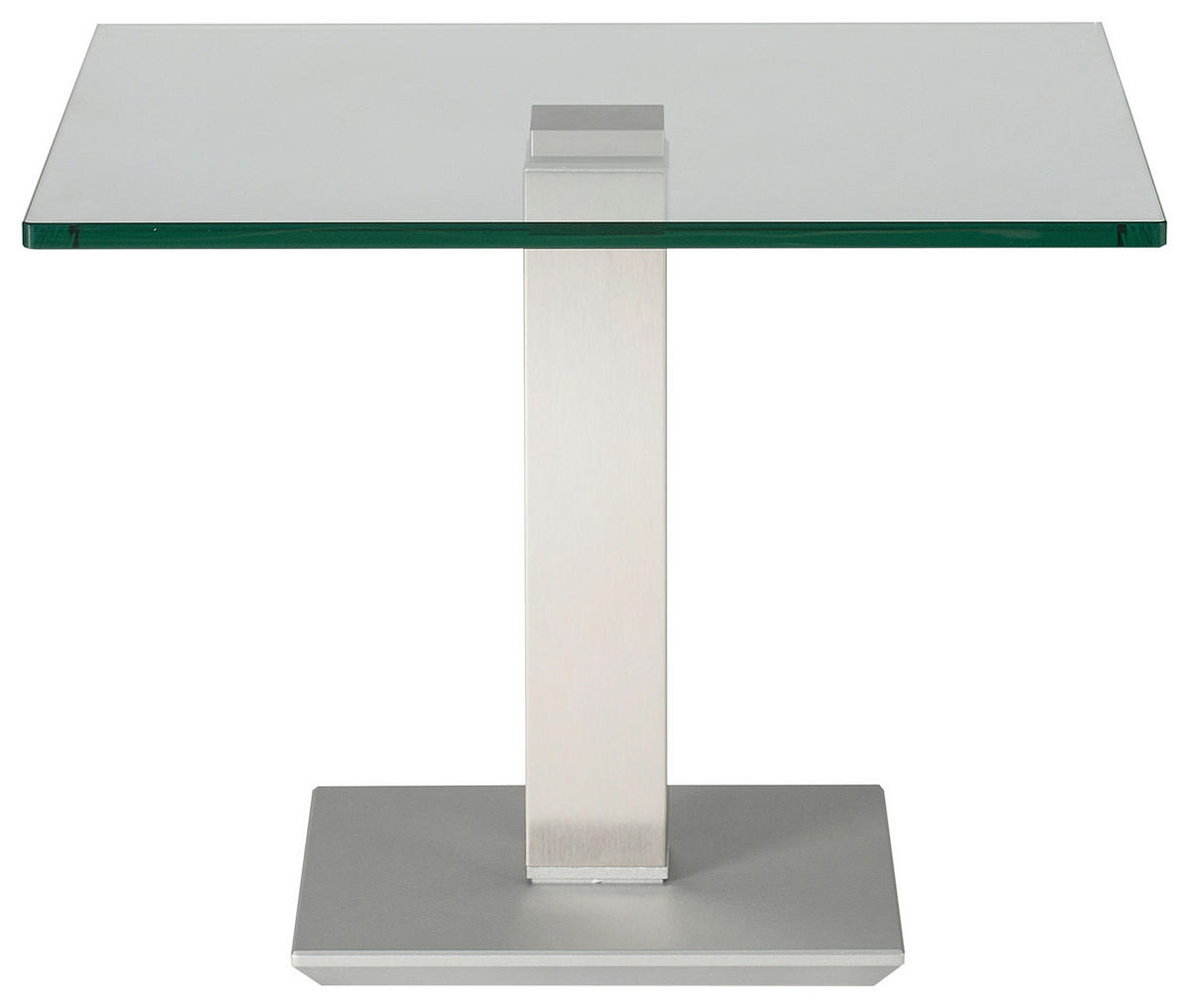BEISTELLTISCH Metall, Glas 60/60/46-65 cm  - Edelstahlfarben/Nickelfarben, Design, Glas/Kunststoff (60/60/46-65cm)