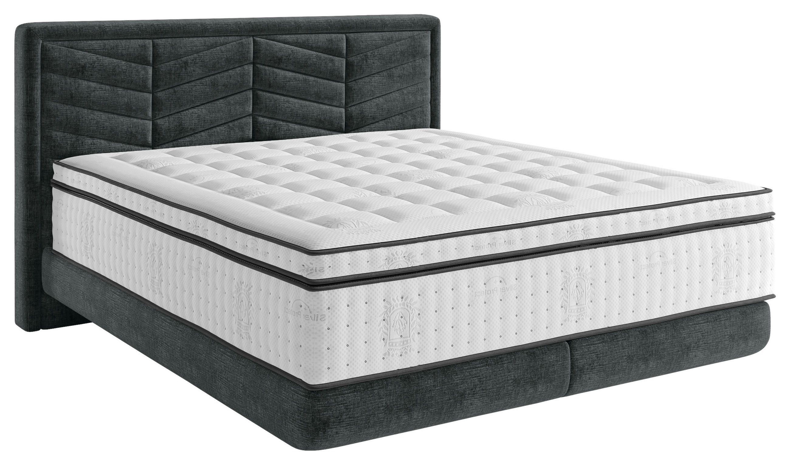 Carryhome Boxspringbett Schwarz 140x200 cm