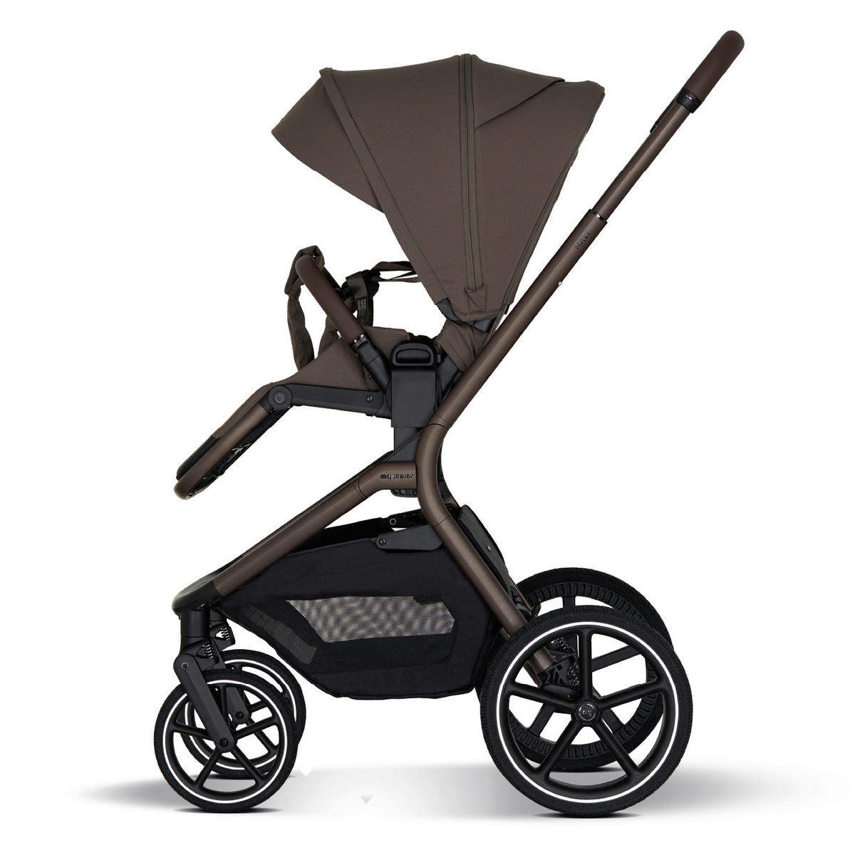 KINDERWAGENSET MAVI 3in1 Premium  - Mokka, Basics, Textil/Metall (92/55/110,5cm) - My Junior