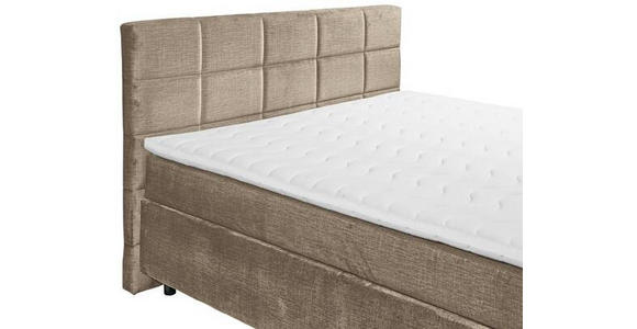 BOXSPRINGBETT 180/200 cm  in Sandfarben  - Sandfarben/Schwarz, Design, Holzwerkstoff/Kunststoff (180/200cm) - Xora