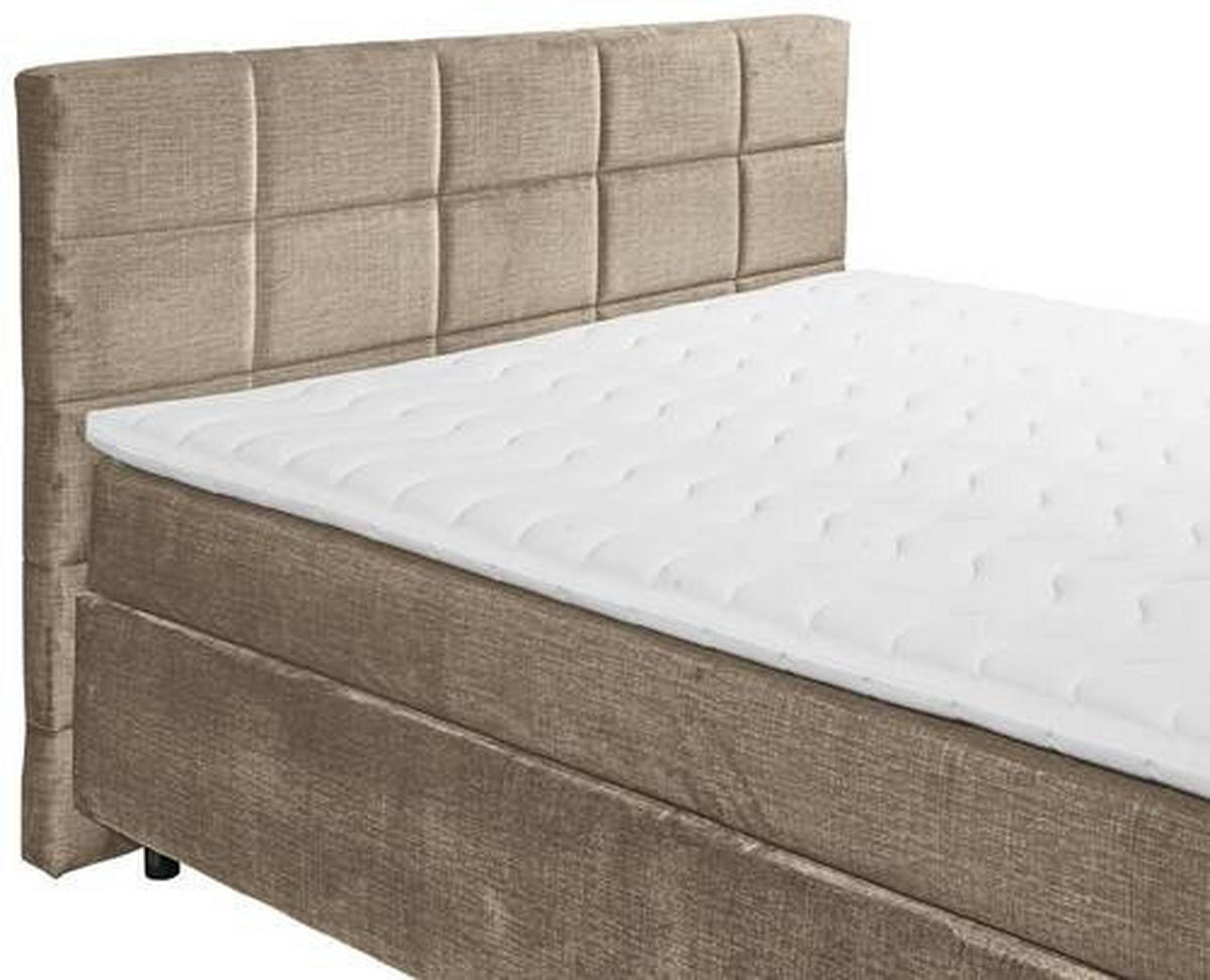 BOXSPRINGBETT 180/200 cm  in Sandfarben  - Sandfarben/Schwarz, Design, Holzwerkstoff/Kunststoff (180/200cm) - Xora