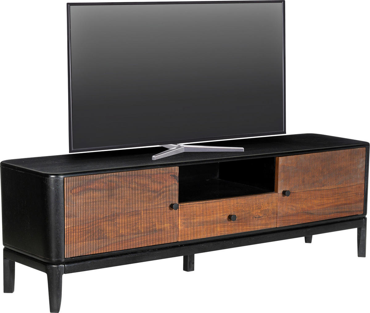 TV-BÄNK , 160/50/40 cm, 1 låda(or)  - brun/svart, Design, metall/trä (160/50/40cm) - Ambia Home