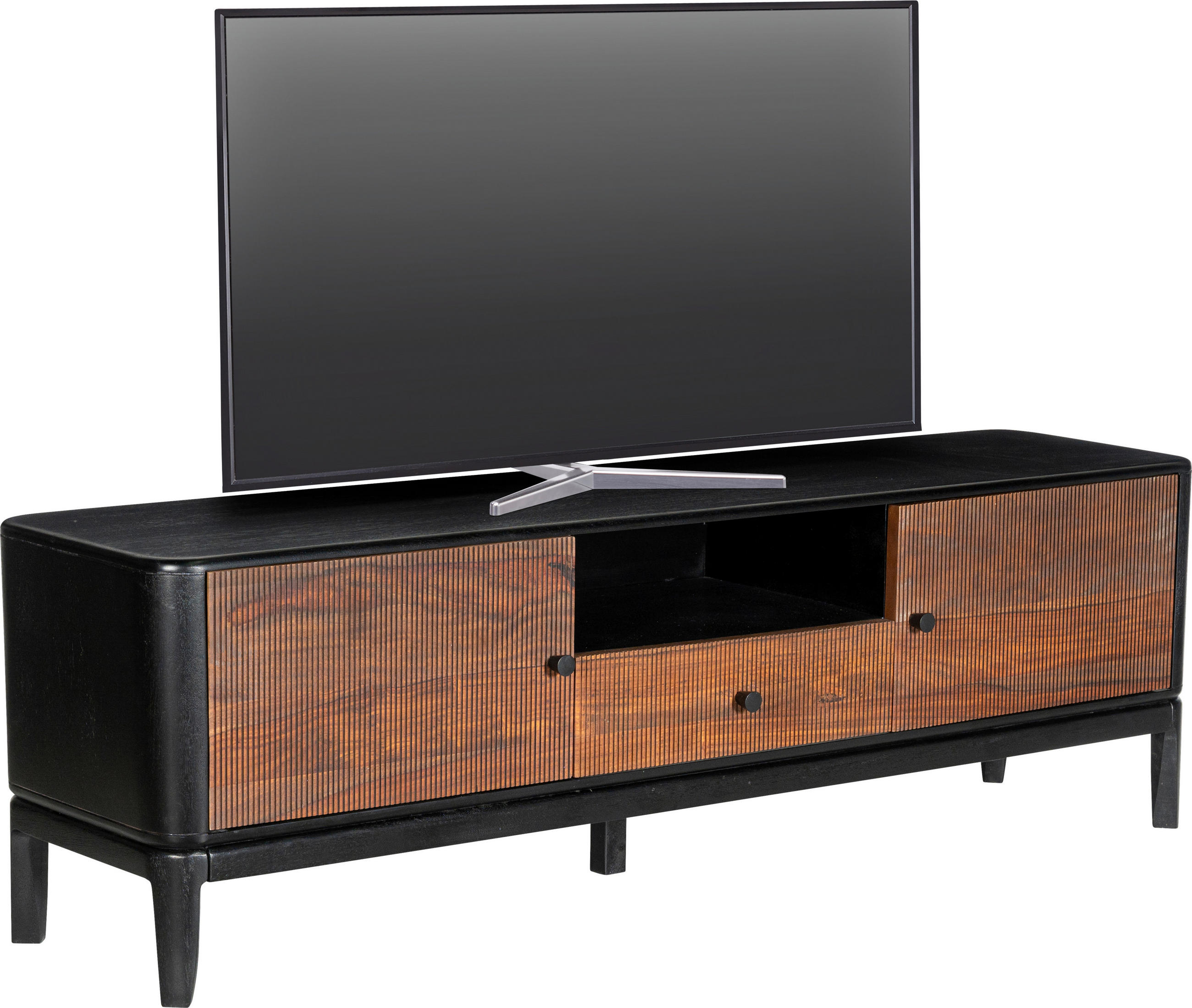 Ambia Home Lowboard Braun, Natur, Schwarz 160x50x40 cm