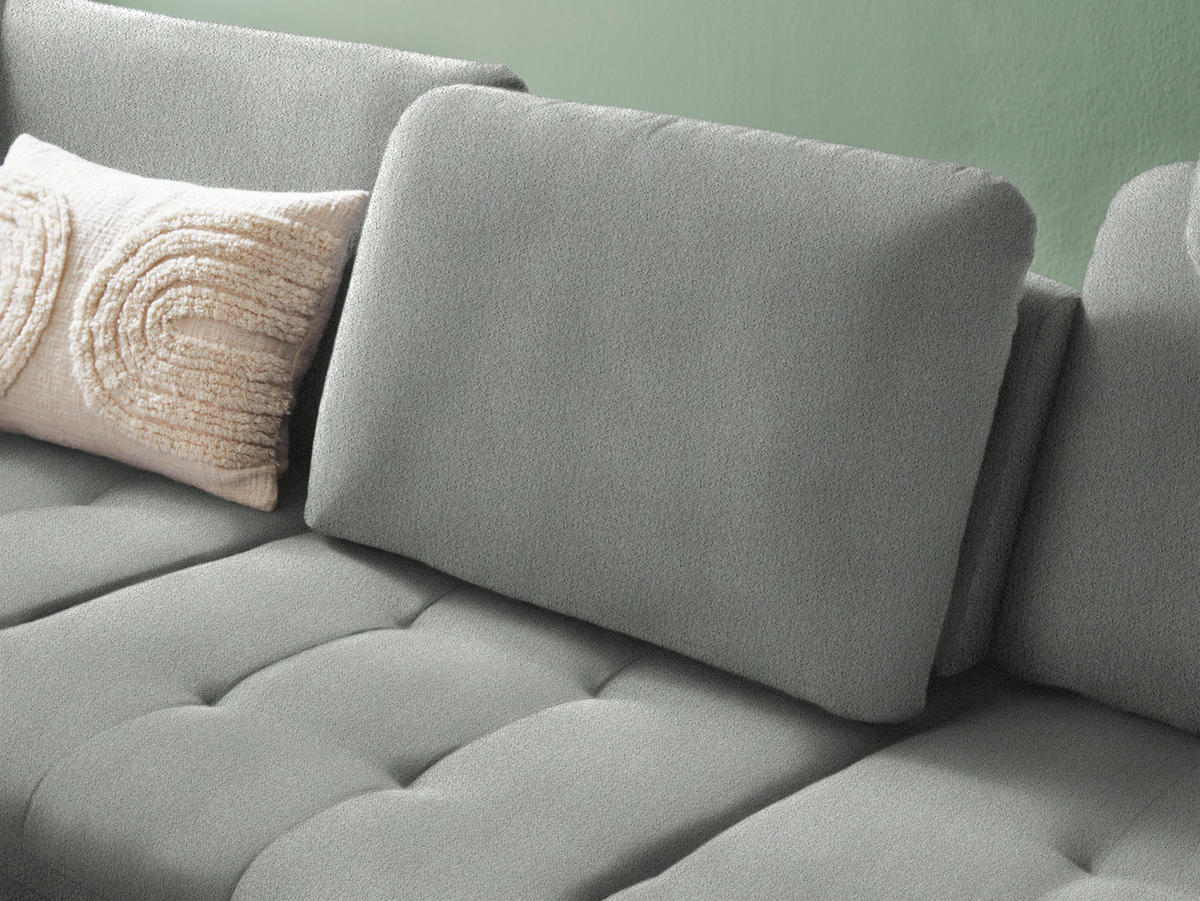 ECKSOFA in Struktur Hellgrau  - Hellgrau/Schwarz, Natur, Textil/Metall (233/288cm) - Valnatura