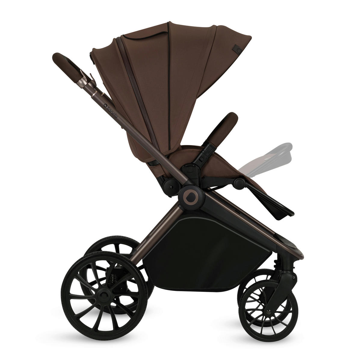 KINDERWAGENSET Mika Plus 3 in 1  - Schwarz/Mokka, Basics, Textil (93/62/110cm) - Lionelo
