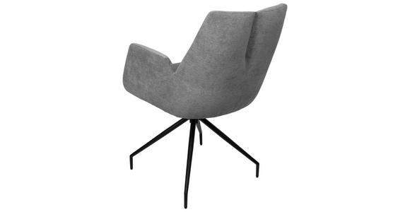 ARMLEHNSTUHL  in Schmiedeeisen Webstoff  - Schwarz/Grau, Design, Textil/Metall (58/89,5/64cm) - Novel