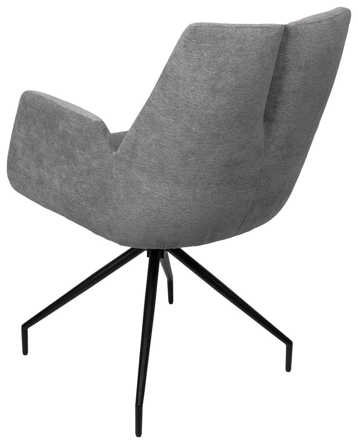 ARMLEHNSTUHL  in Schmiedeeisen Webstoff  - Schwarz/Grau, Design, Textil/Metall (58/89,5/64cm) - Novel