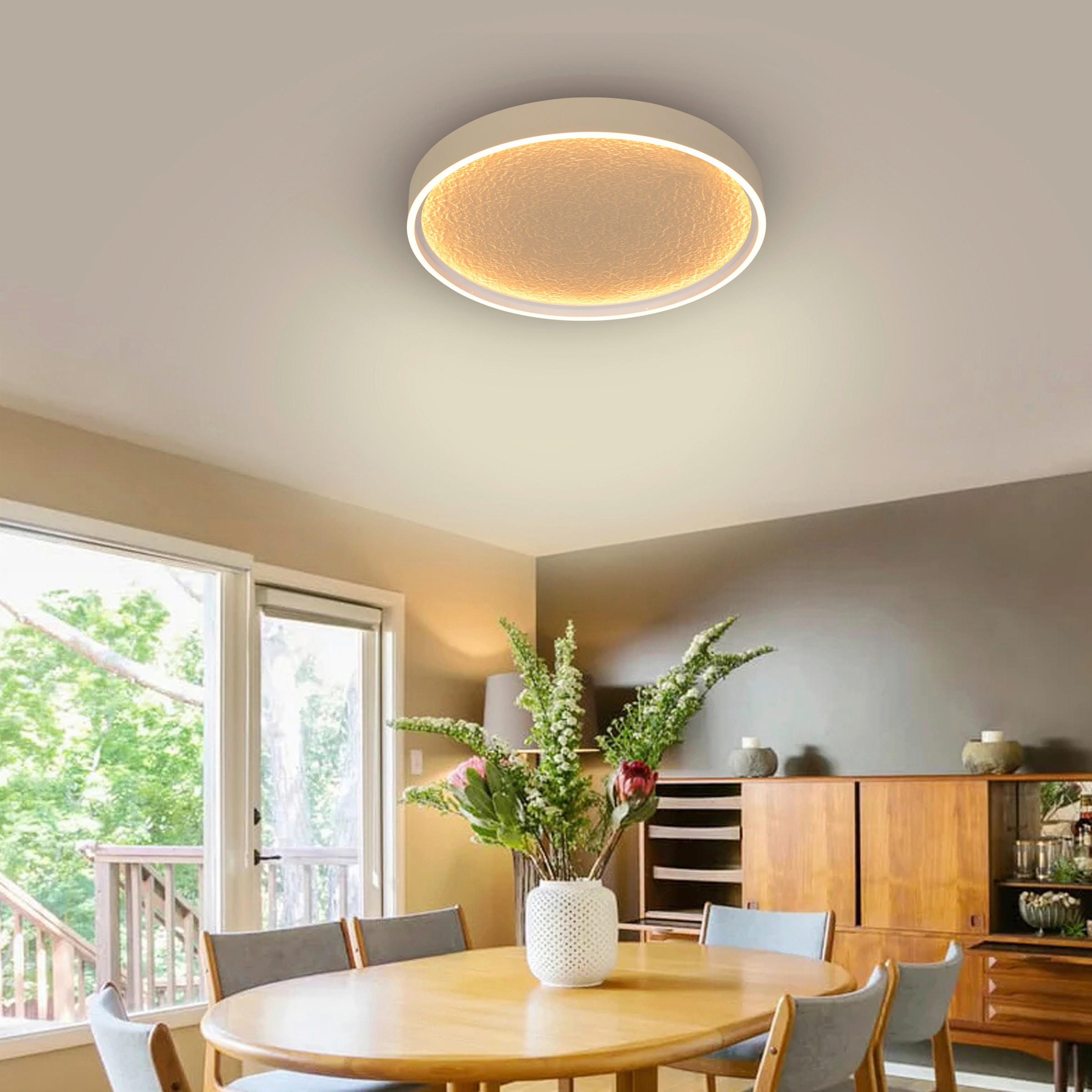LED-DECKENLEUCHTE 60/6,5 cm   - Sandfarben, Basics, Kunststoff/Metall (60/6,5cm)