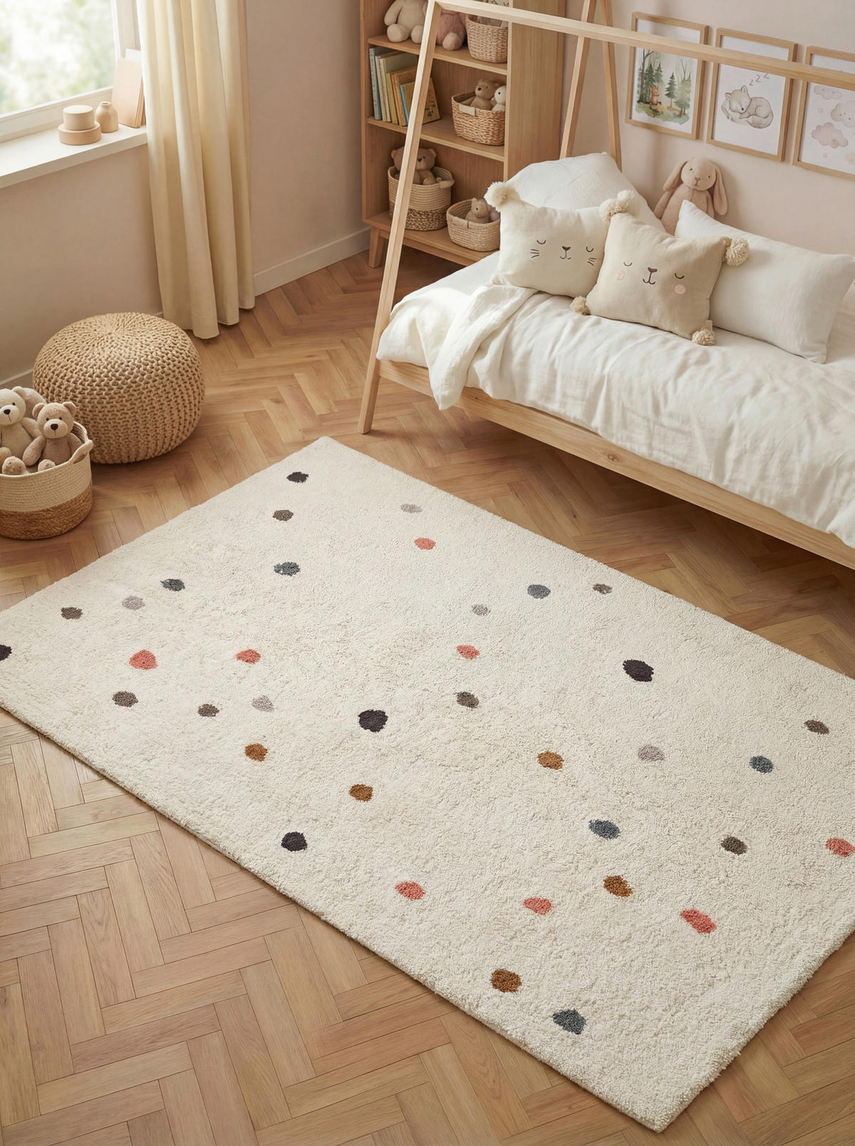 KINDERTEPPICH 140/200 cm Snuggle Pippo Punkte  - Multicolor/Creme, Basics, Kunststoff/Textil (140/200cm) - Hanse Home