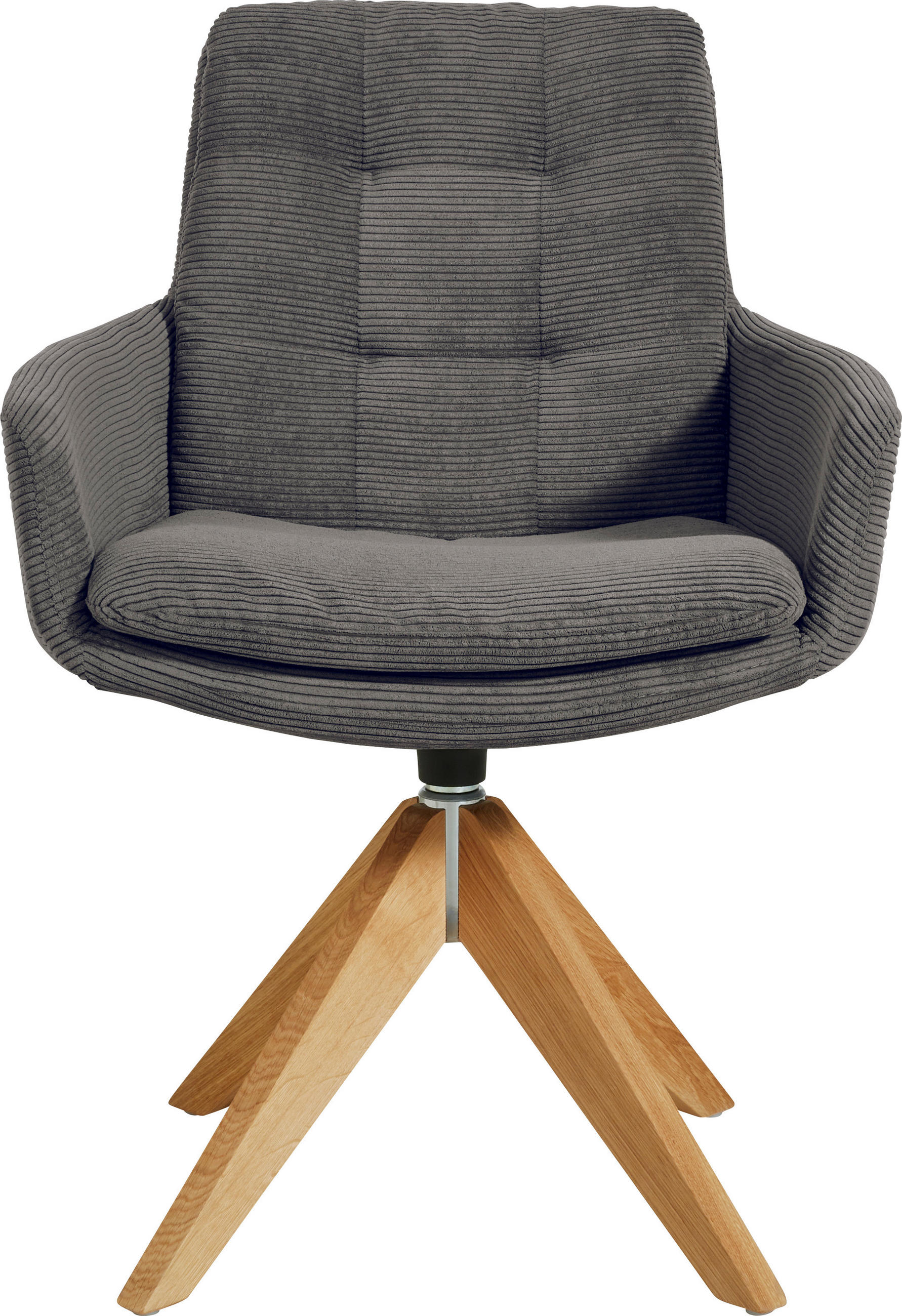 ARMLEHNSTUHL  in Cord  - Eichefarben/Anthrazit, Design, Holz/Textil (63/90/69cm) - Johann Jakob