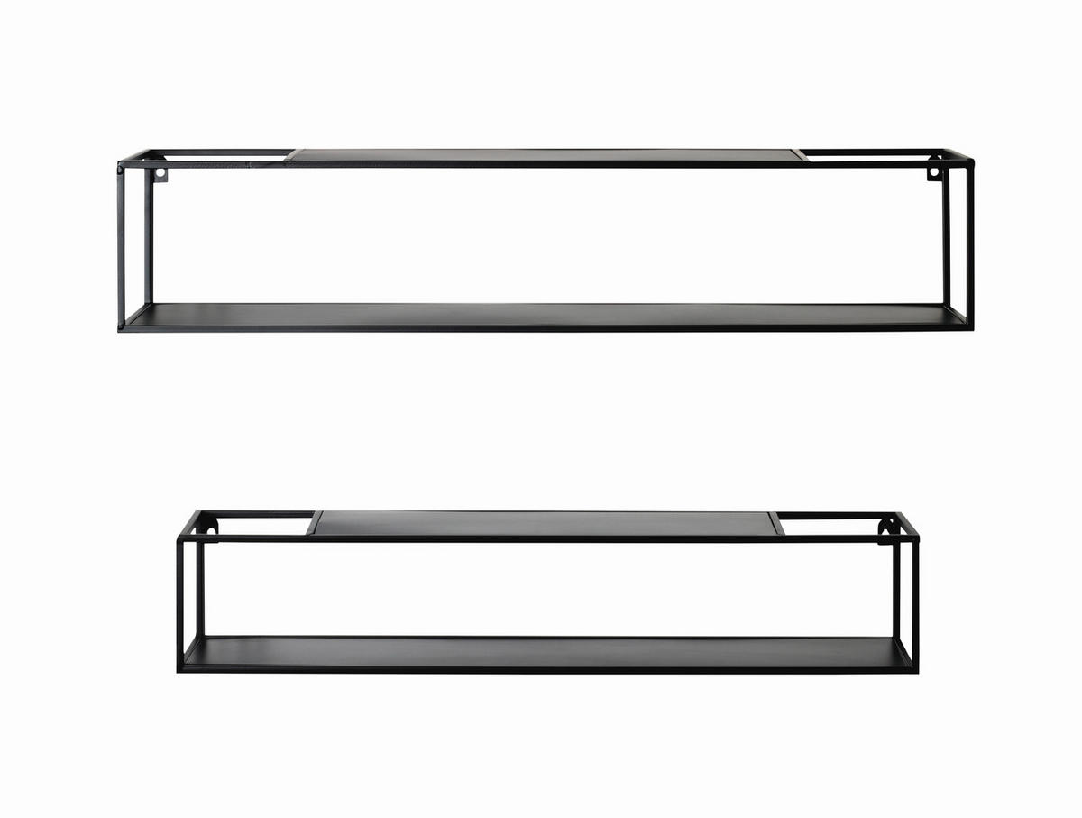 WANDREGALSET Schwarz  - Schwarz, MODERN, Metall (85/75/17/14/17/14cm)