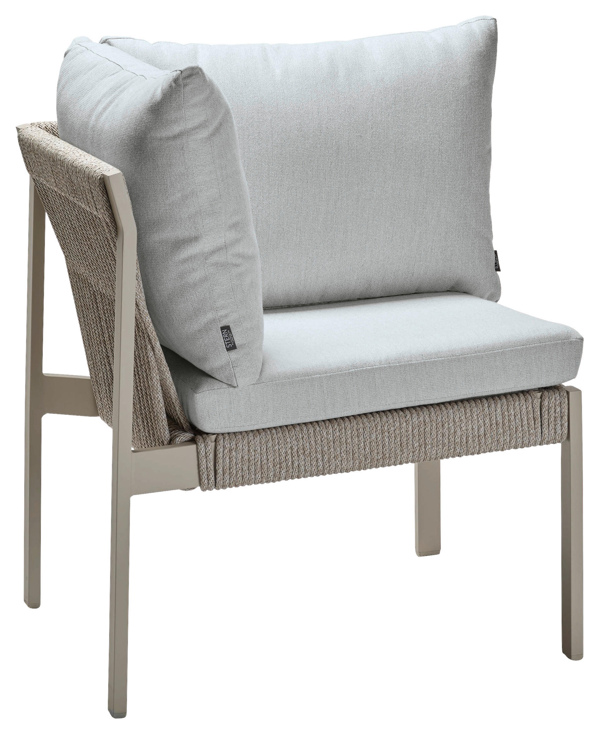 LOUNGEECKTEIL  - Greige/Hellgrau, Design, Textil/Metall (75/85/75cm) - Stern