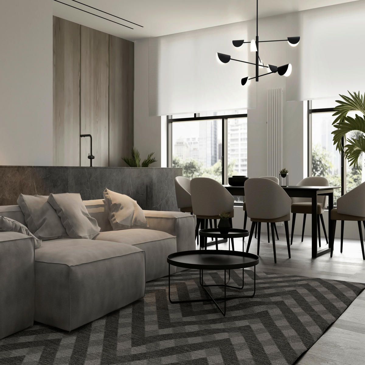 KRONLEUCHTER 125/103,7/125 cm   - Schwarz, Basics, Kunststoff/Metall (125/103,7/125cm) - MAYTONI