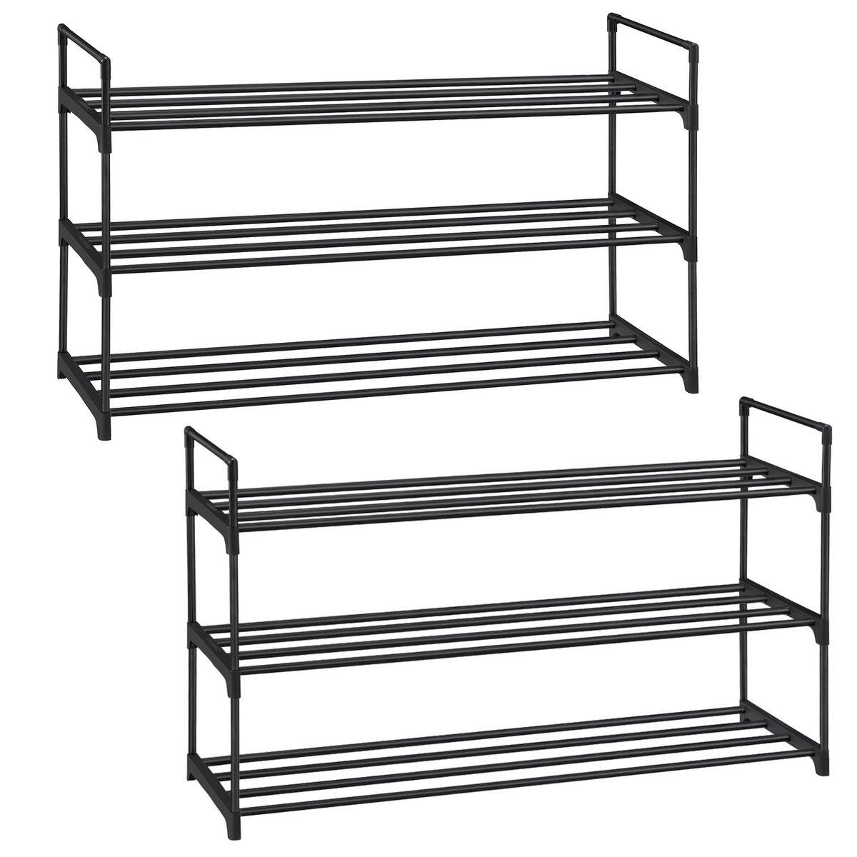 SCHUHREGAL Schwarz  - Schwarz, Trend, Kunststoff/Metall (92/53/30cm) - Boxxx