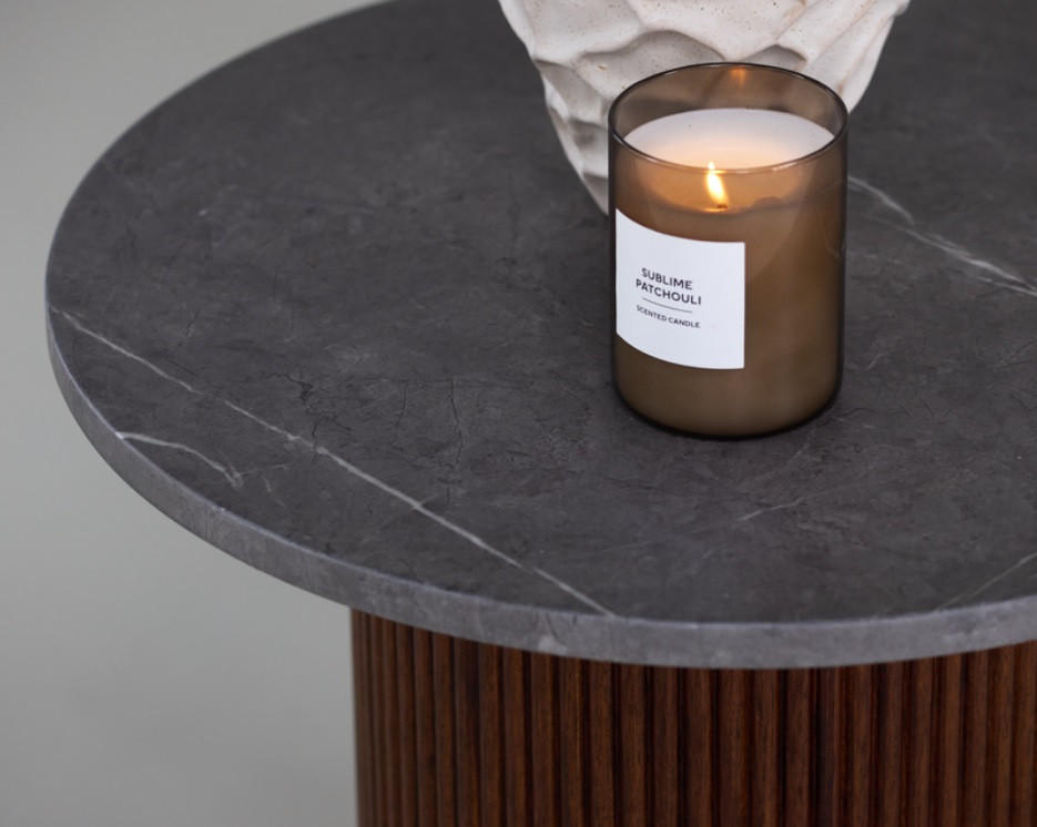 Thumbnail - Livetastic Beistelltisch, Dunkelgrau, Dunkelbraun, Holz, Holzwerkstoff, Esche, teilmassiv, rund, zylindrisch, 52x44x52 c...