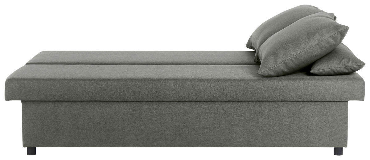 SCHLAFSOFA NEO Webstoff Grau  inkl. Rückenkissen, Armlehnenkissen, Bettkasten  - Schwarz/Grau, Basics, Kunststoff/Textil (192/82/82cm) - P & B