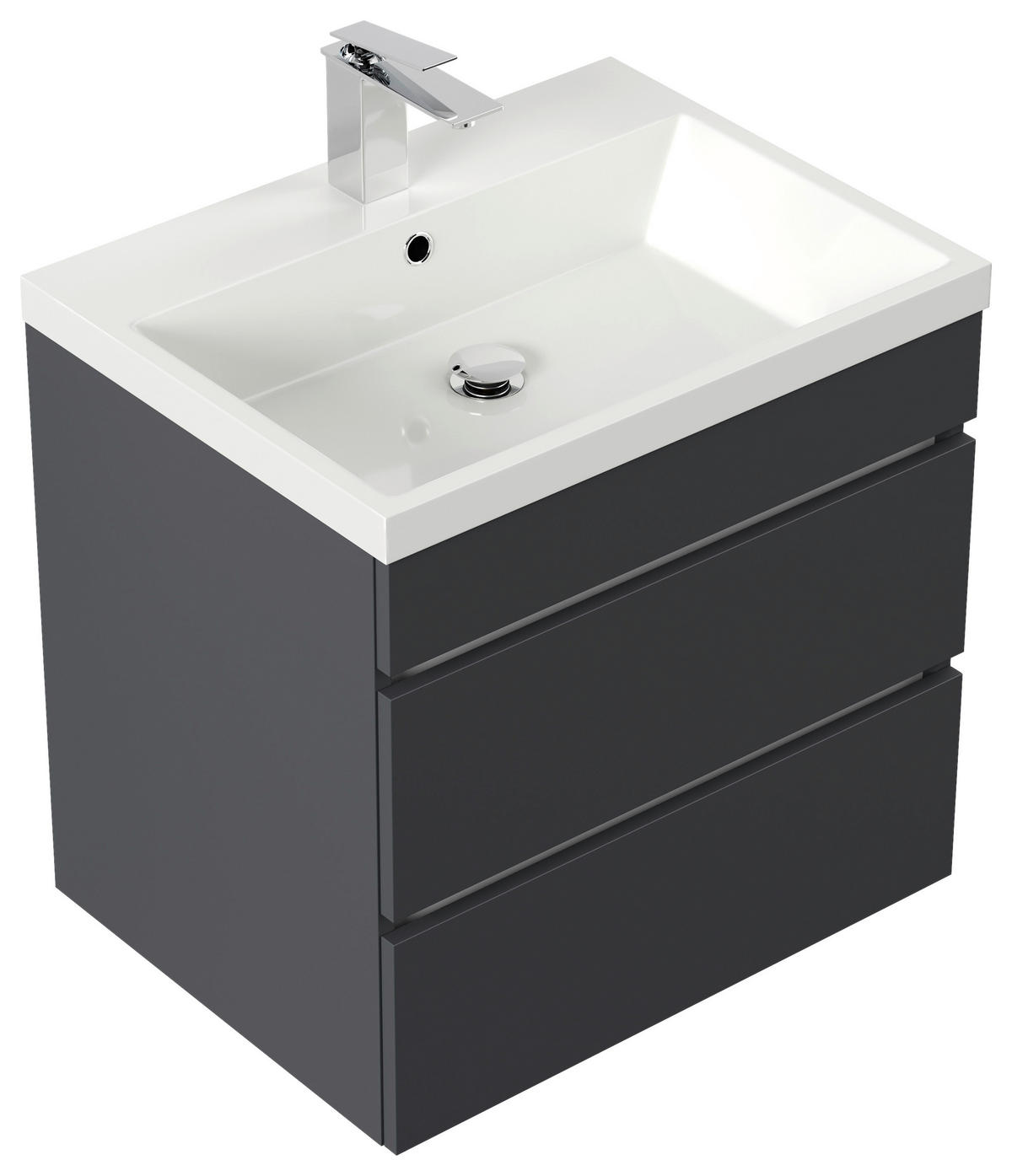 WASCHTISCHKOMBI 60 cm  - Graphitfarben/Weiß, Basics, Keramik/Holzwerkstoff (60cm) - MID.YOU